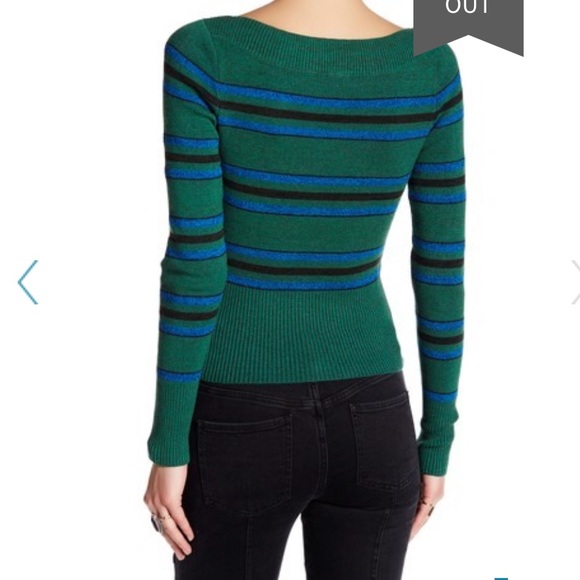 Free People Fern Stripe Crop Sweater - Picture 2 of 3